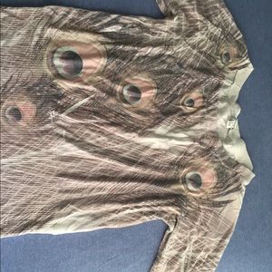 Peacock 3/4 sleeve sweater